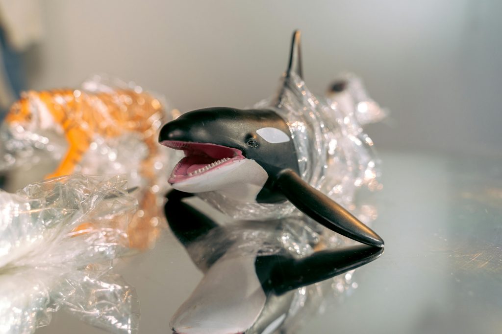 Close-up of a Figurine of a Killer Whale